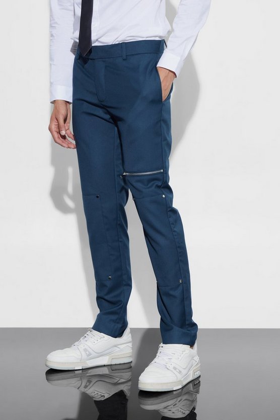Skinny Hose mit Reißverschluss-Detail