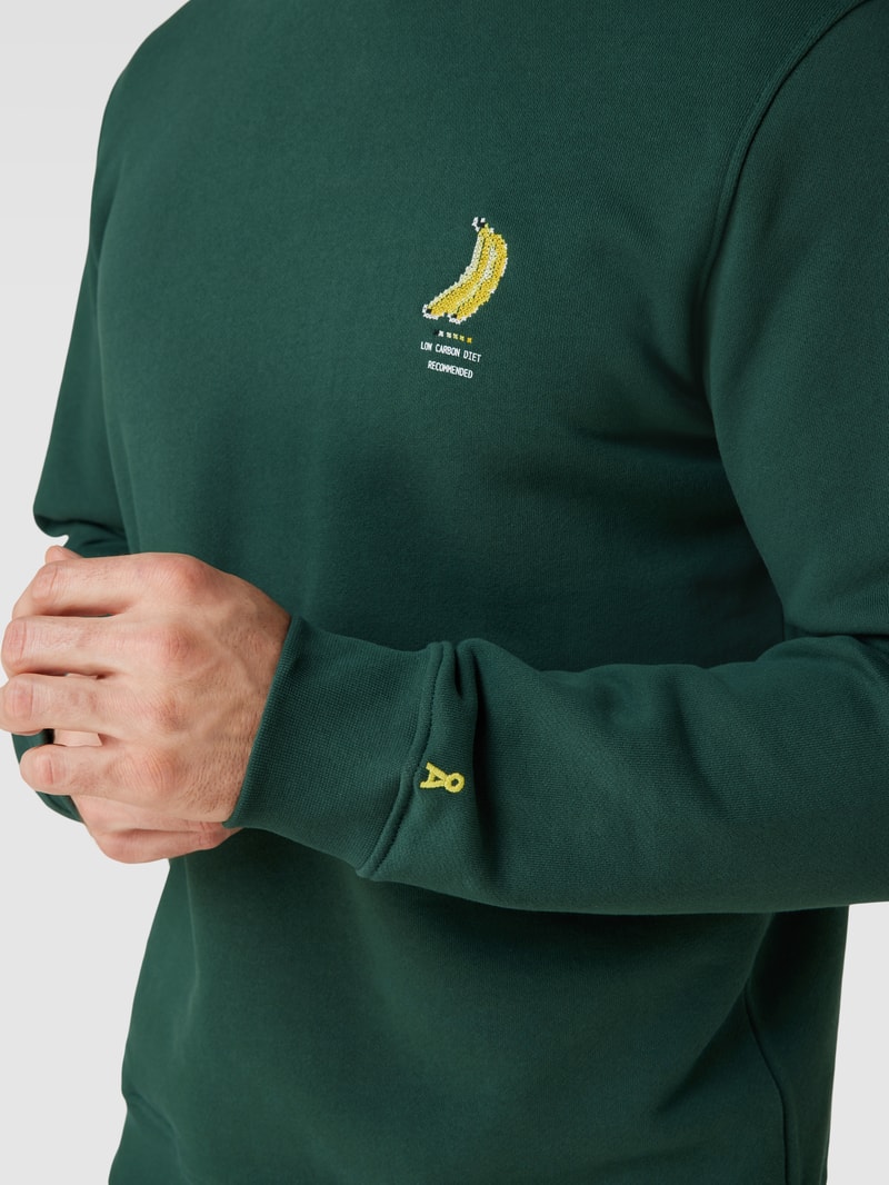 Sweatshirt mit Stitching-Detail Modell 'BAARO PIXXEL' in dunkelgrün