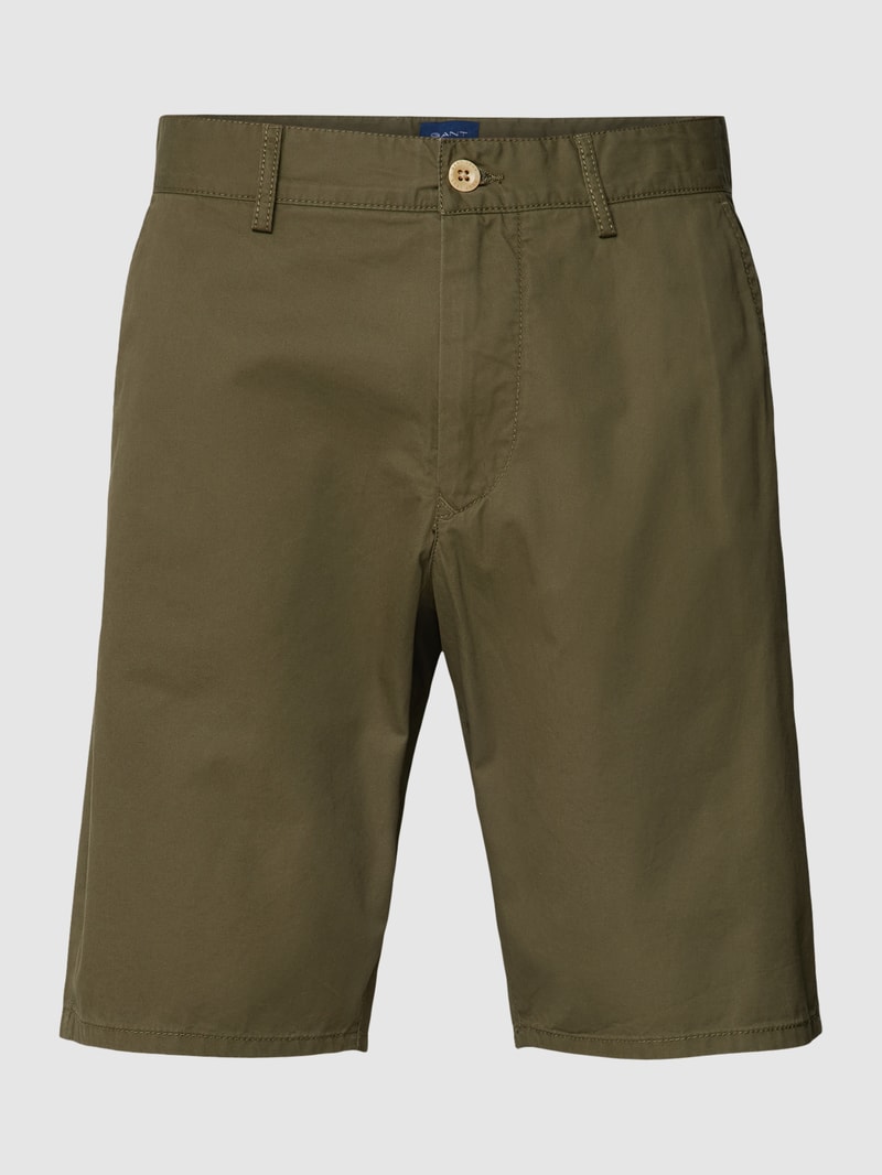 Relaxed Fit Chino-Shorts mit Eingrifftaschen Modell 'SUMMER' in olivgrün