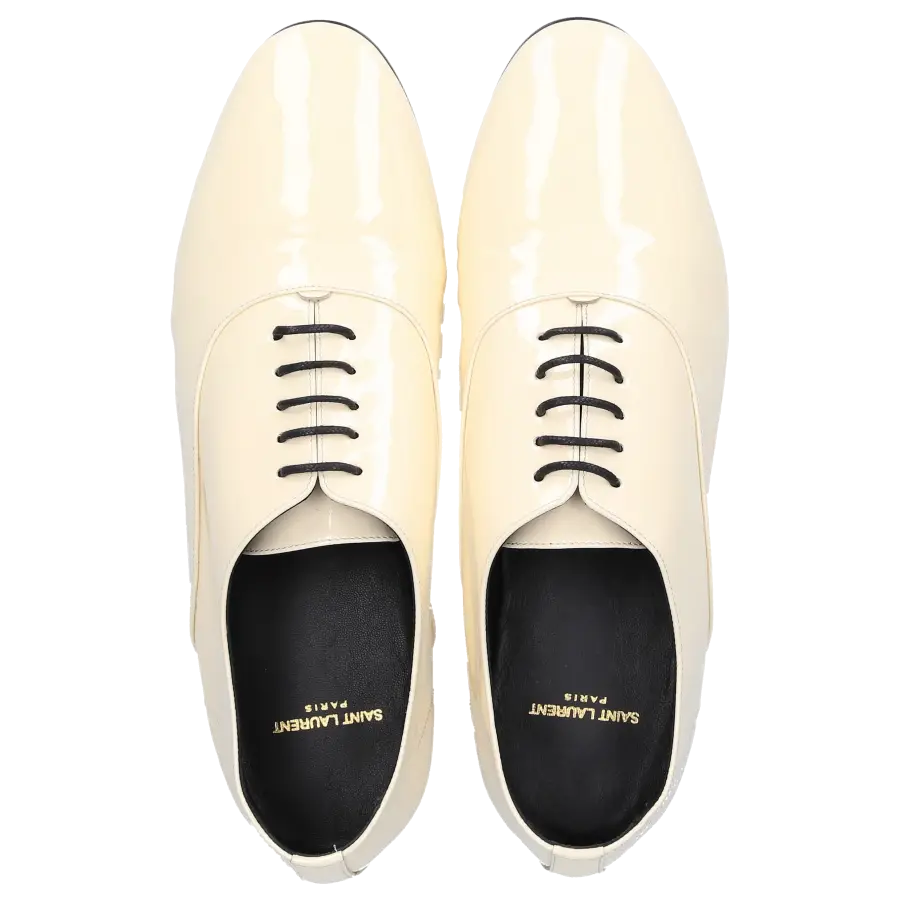 Saint Laurent - Schnürer LEON 30 Lackleder - weiß