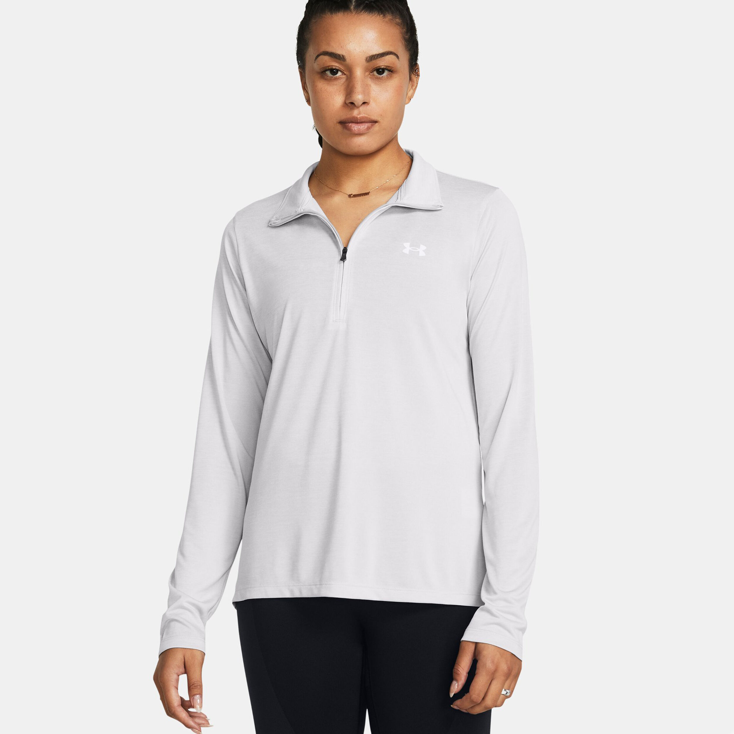 Tech Half-Zip Twist Longsleeve Damen - Grau