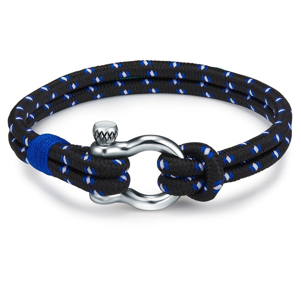 True Rebels Bracelet en tissu Textile en Bleu Bracelet