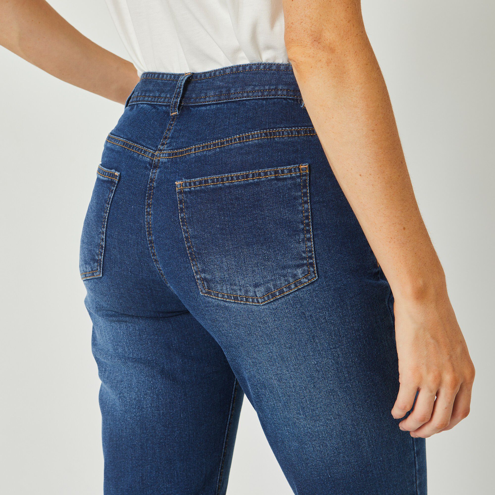 Pantalon mom, denim stretch
