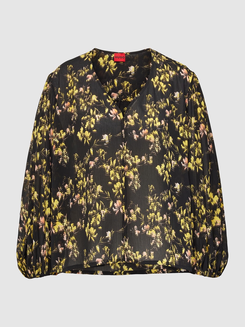 Bluse mit floralem Allover-Muster Modell 'Carmelara' in schwarz