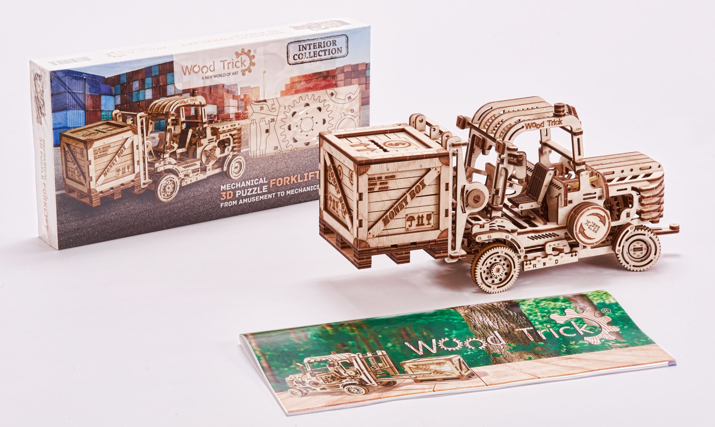 Selva Technik 3D-Puzzle WOOD TRICK Gabelstapler, 325 Teile, Puzzleteile