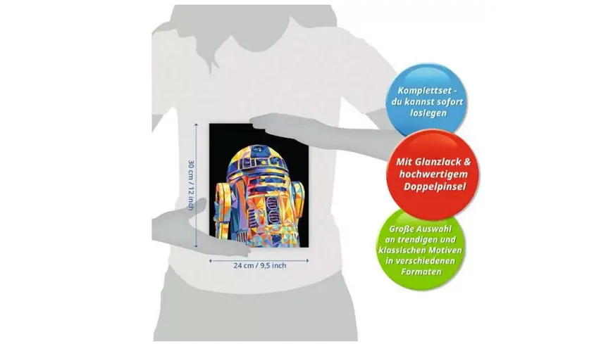 Ravensburger Beschäftigung - CreArt Star Wars - R2-D2 - Malen nach Zahlen