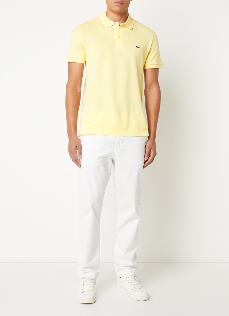 Polo Lacoste slim fit em algodão piqué