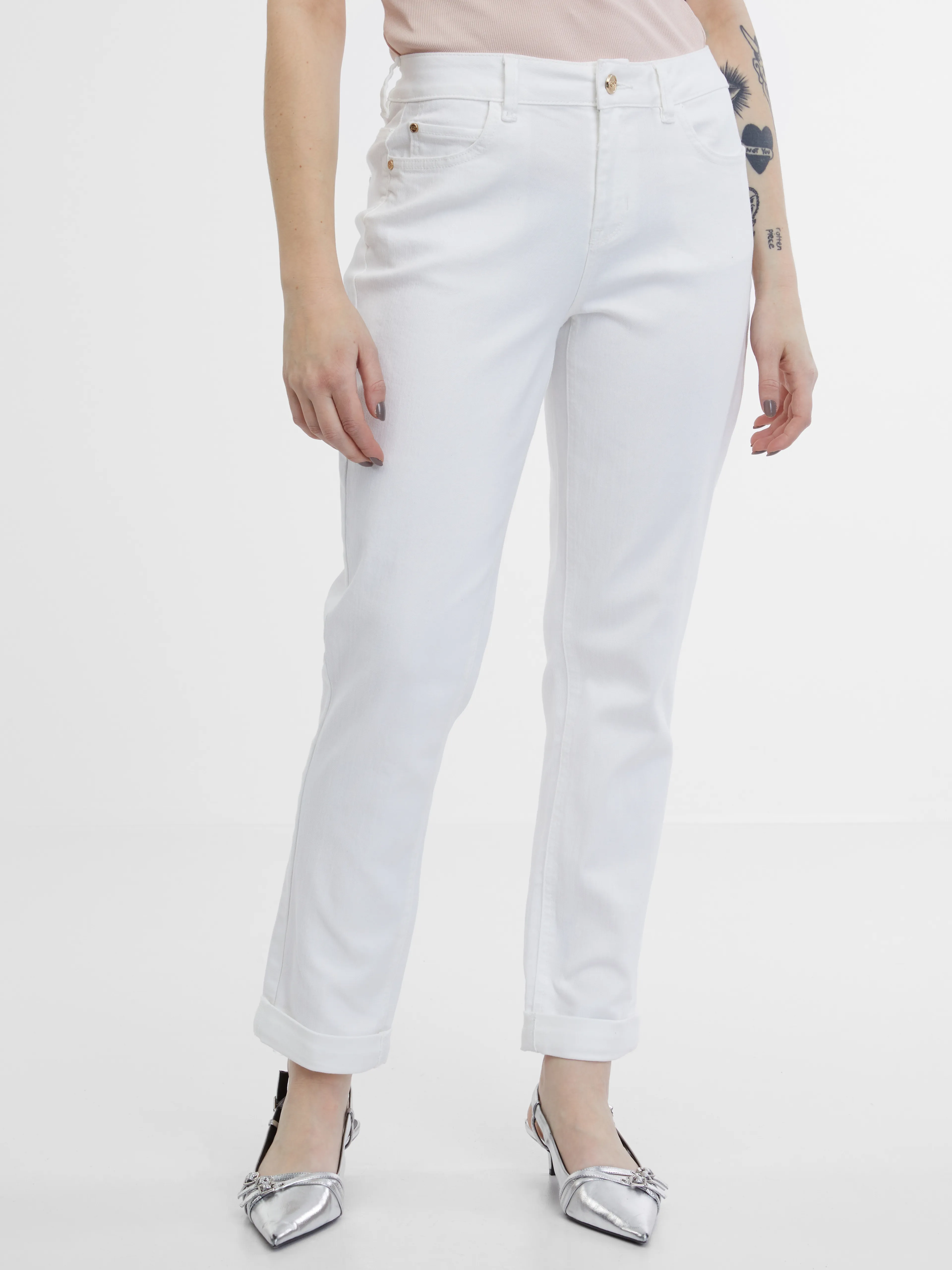 Weiße Damen Boyfriend Jeans ORSAY