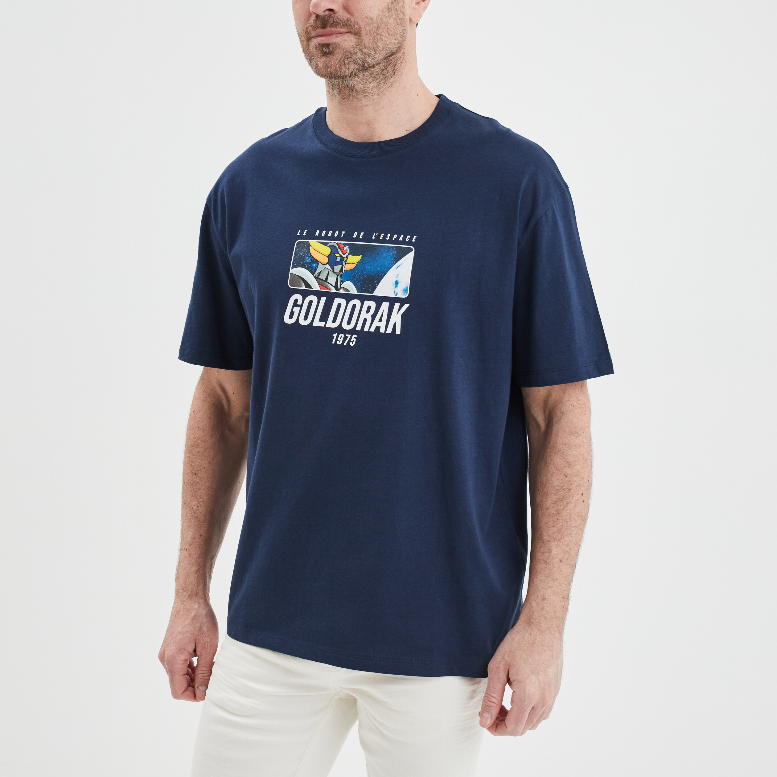 T-shirt oversize Goldorak bleu marine homme | La Halle