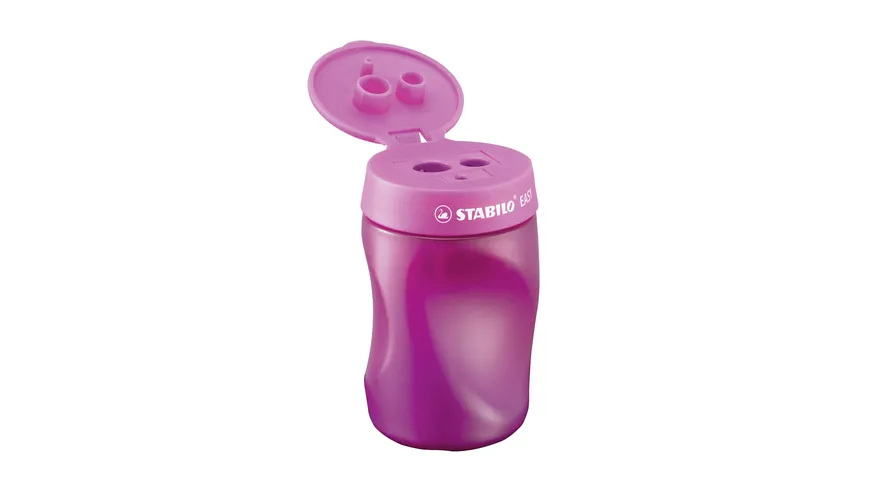 STABILO Ergonomischer Dosen-Spitzer für Linkshänder - STABILO EASYsharpener - 3 in 1 - pink
