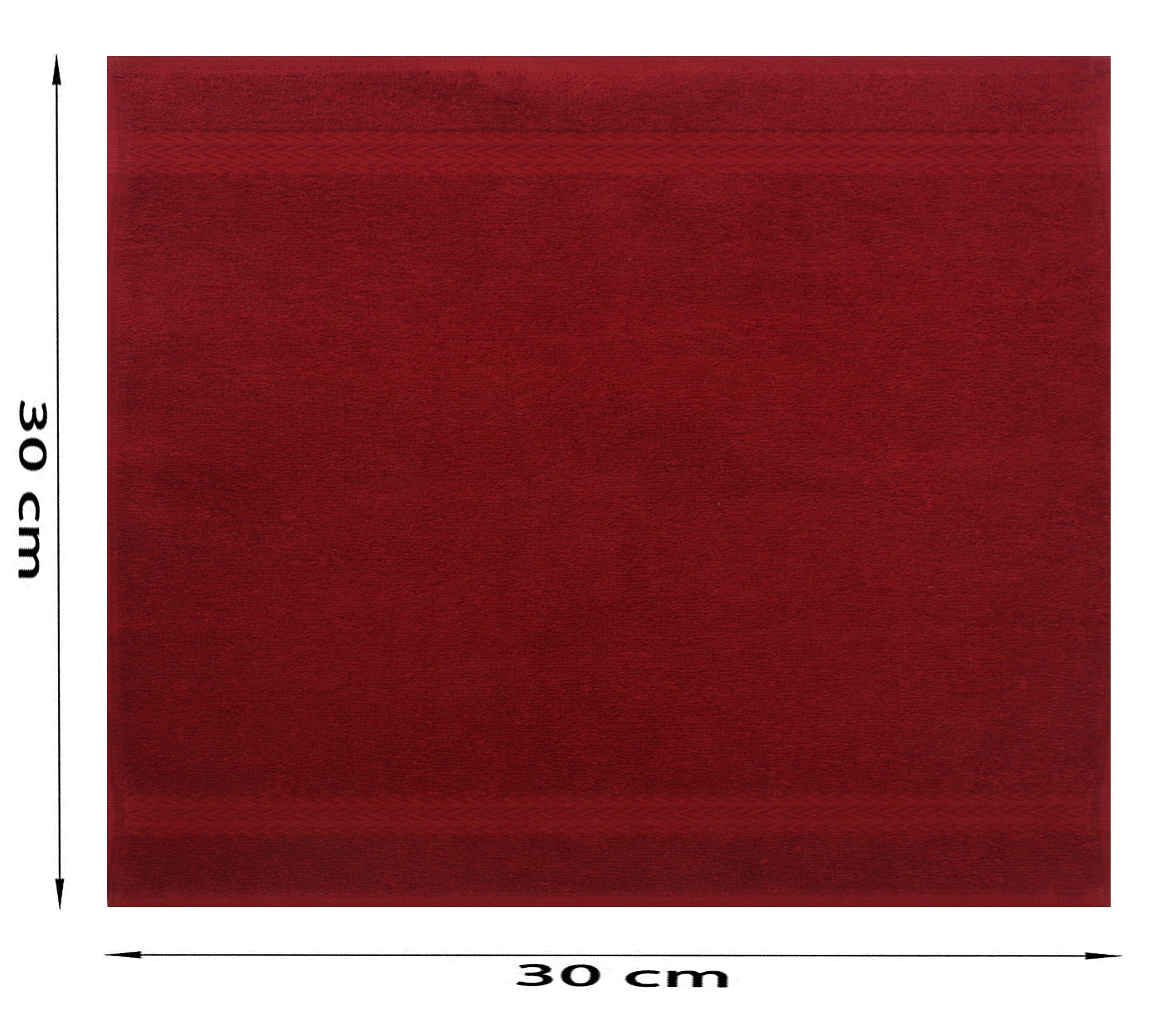 Betz Seiftuch 10 Stück Seiftücher Premium 100% Baumwolle Seiflappen Set 30x30 cm Farbe nussbraun und dunkelrot