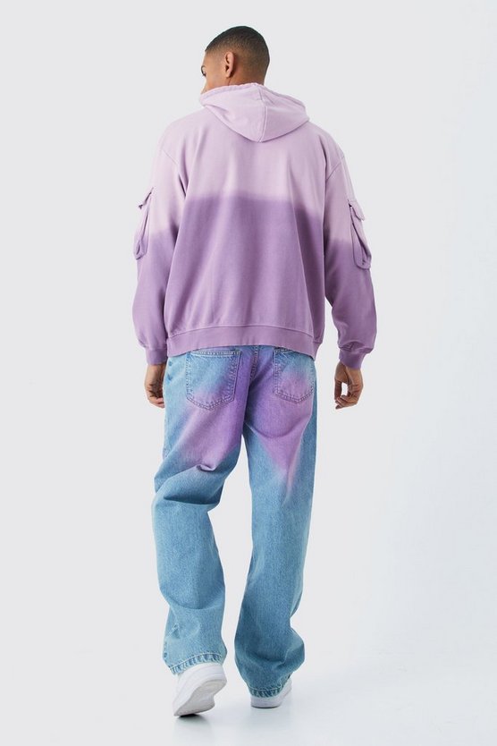 Lockere Jeans mit Pink-Tönung in Antik-Blazer