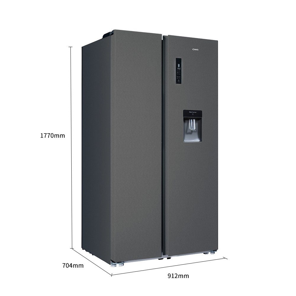 CHiQ Side-by-Side FSS559NEI42D, 177 cm hoch, 91.2 cm breit, 559L Kühlschränke,Inverter,12 Jahre Garantie für den Kompressor