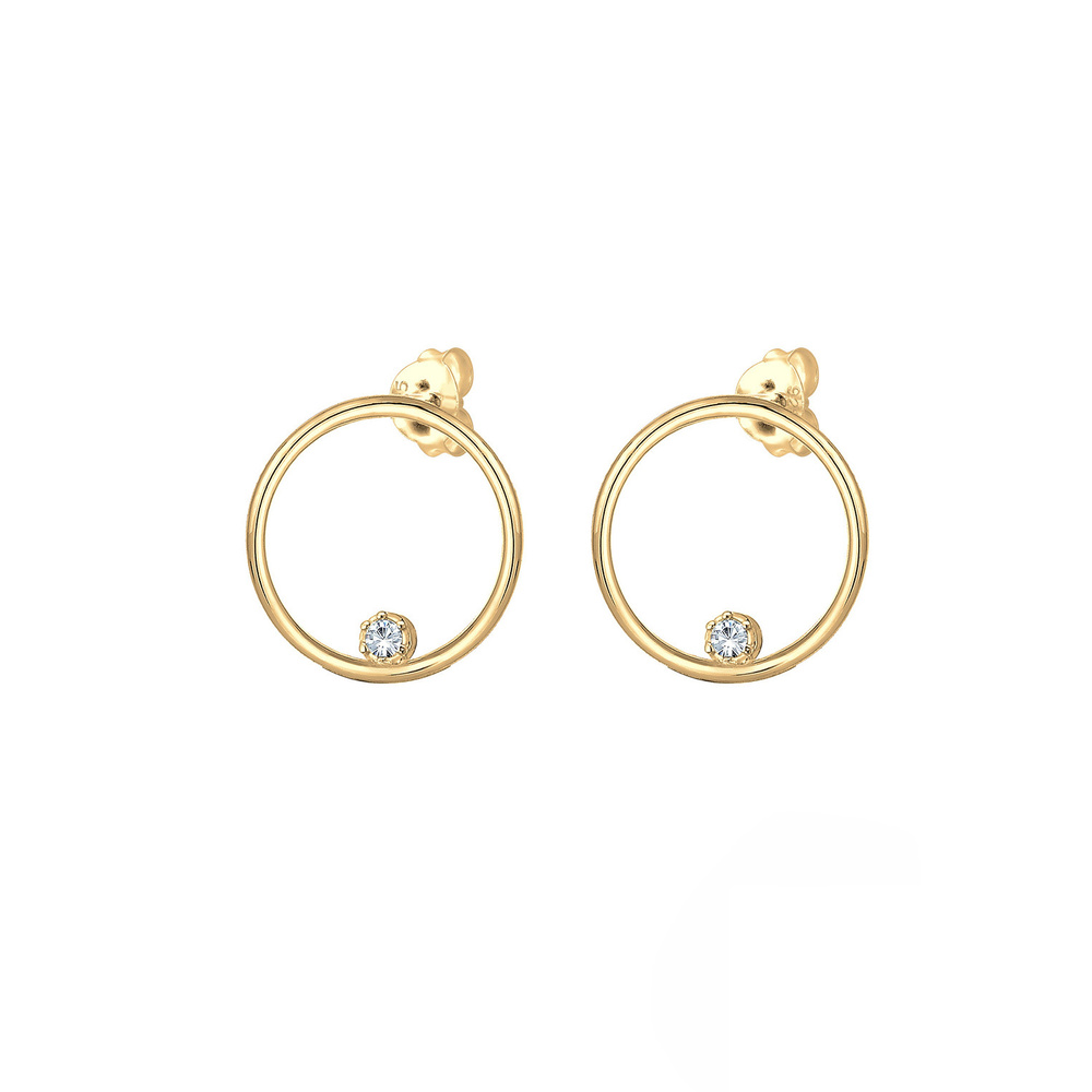 Elli Elli Boucles d'Oreilles Ohrstecker Kreis Kristalle 925 Silber Boucles d'oreilles