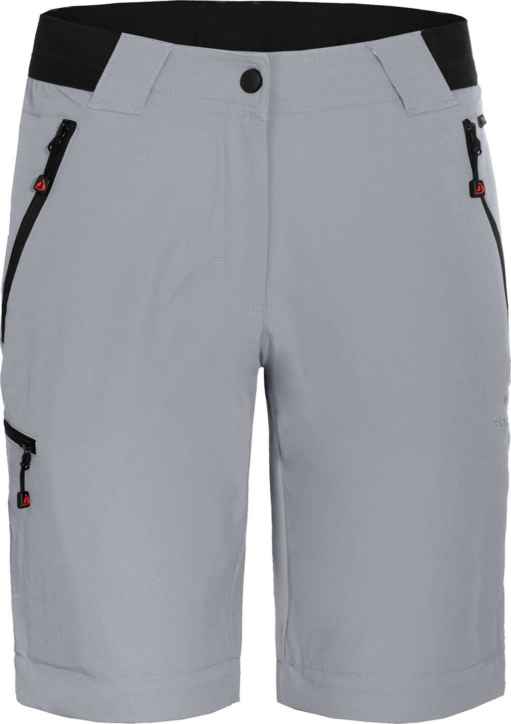 Bergson Zip-off-Hose VIDAA COMFORT Zipp-Off Damen Wanderhose, leicht, strapazierfähig, Kurzgrößen, hellgrau