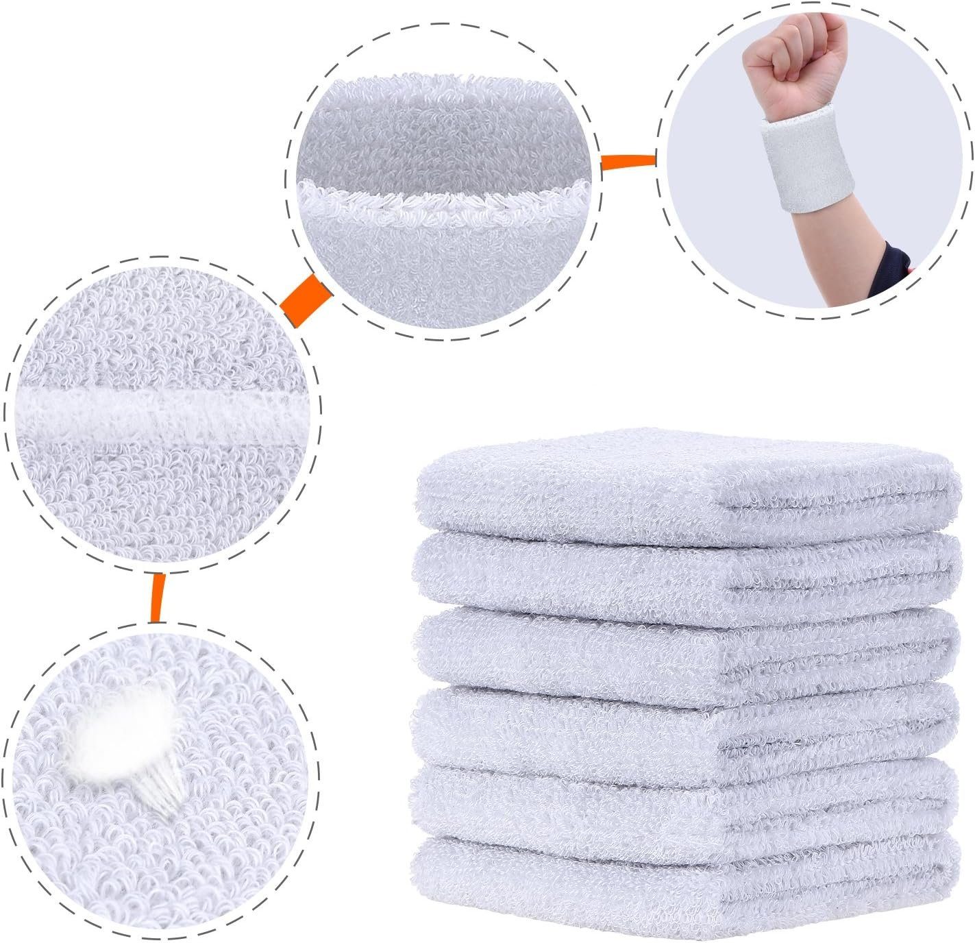 Fokelyi Schweißband 6 Packung Sport Wristbands Absorbierende Schweißbänder