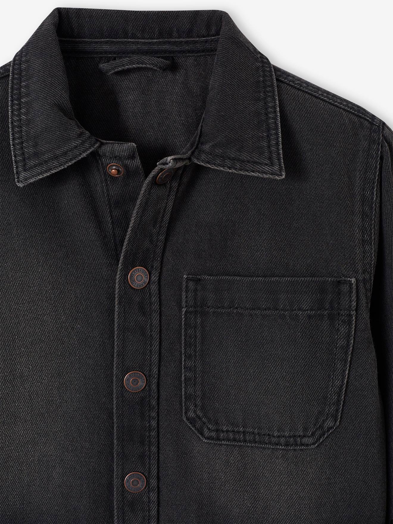 Vertbaudet Jungen Denim-Overshirt im Worker-Style - anthrazit