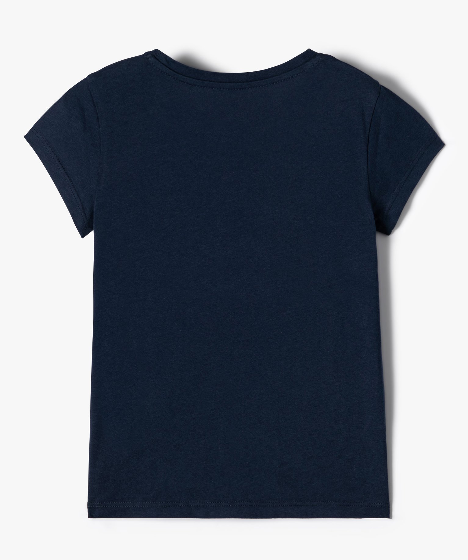 Tee-shirt fille à manches courtes avec motif marine | GEMO