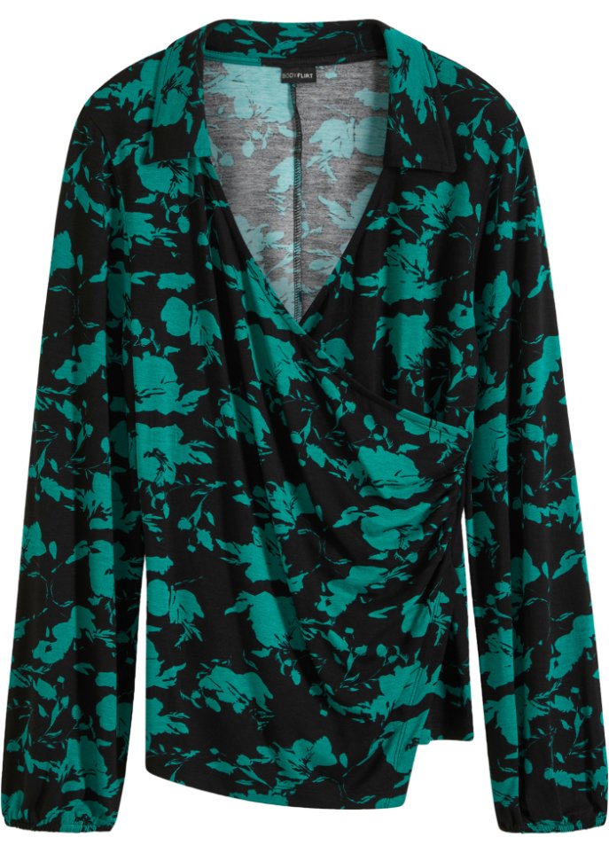Langarmshirt in Wickeloptik