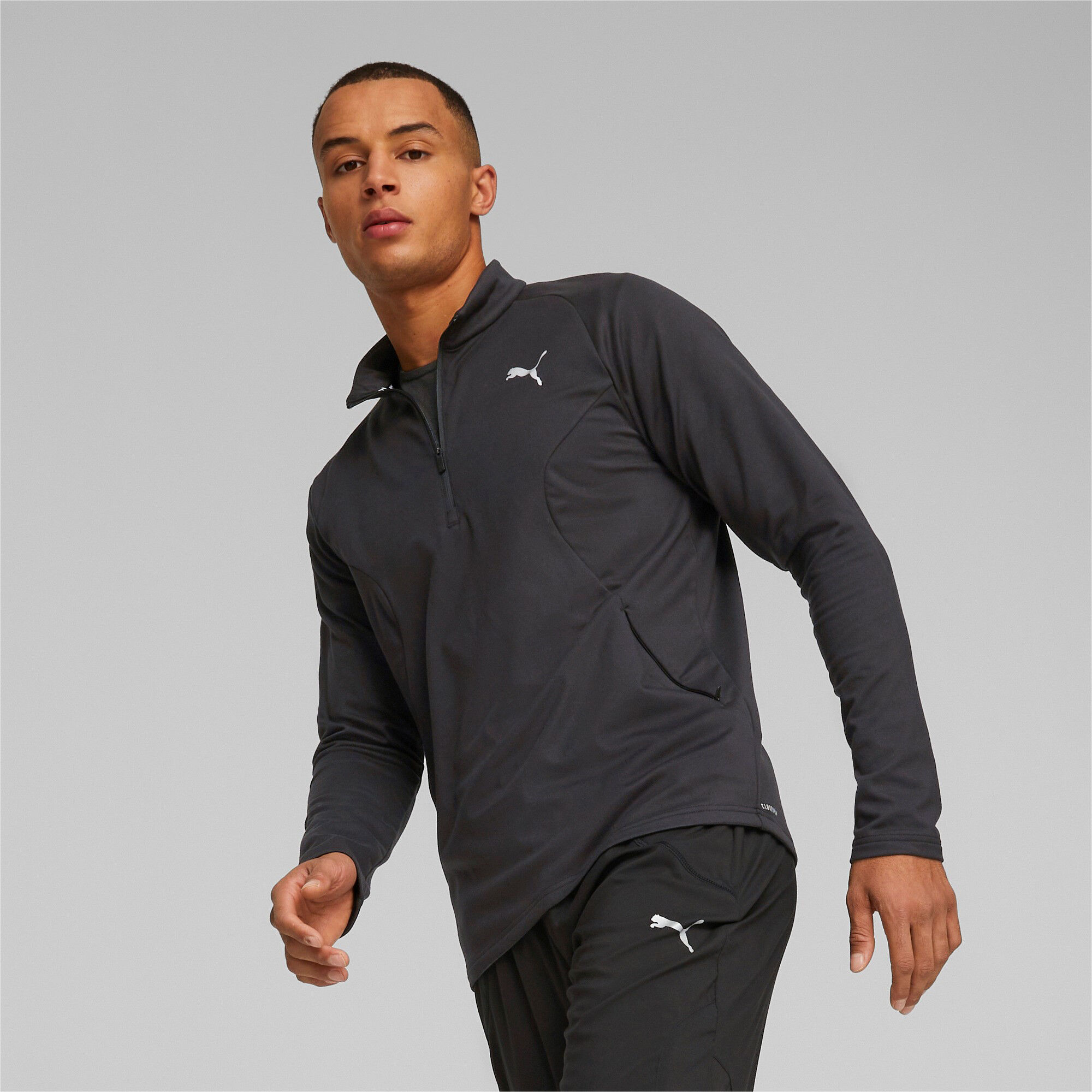 Run Cloudspun Knit Half-Zip Longsleeve Herren - Schwarz