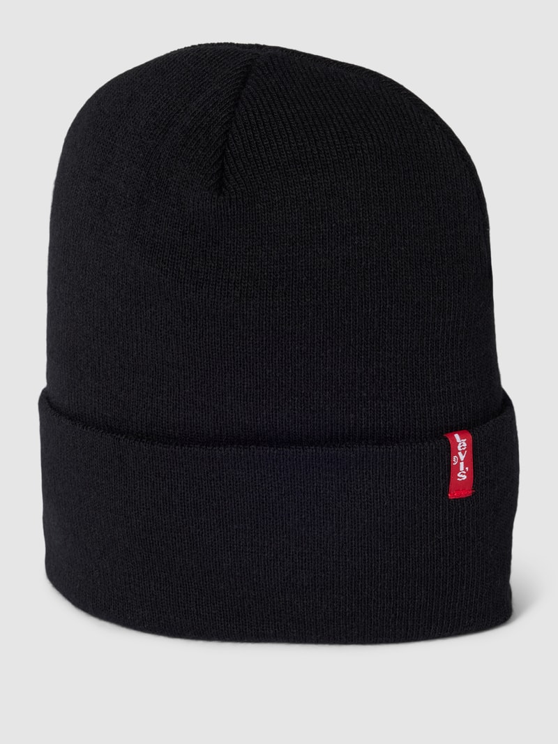 Mütze mit Label-Detail Modell 'SLOUCHY RED TAB' in schwarz