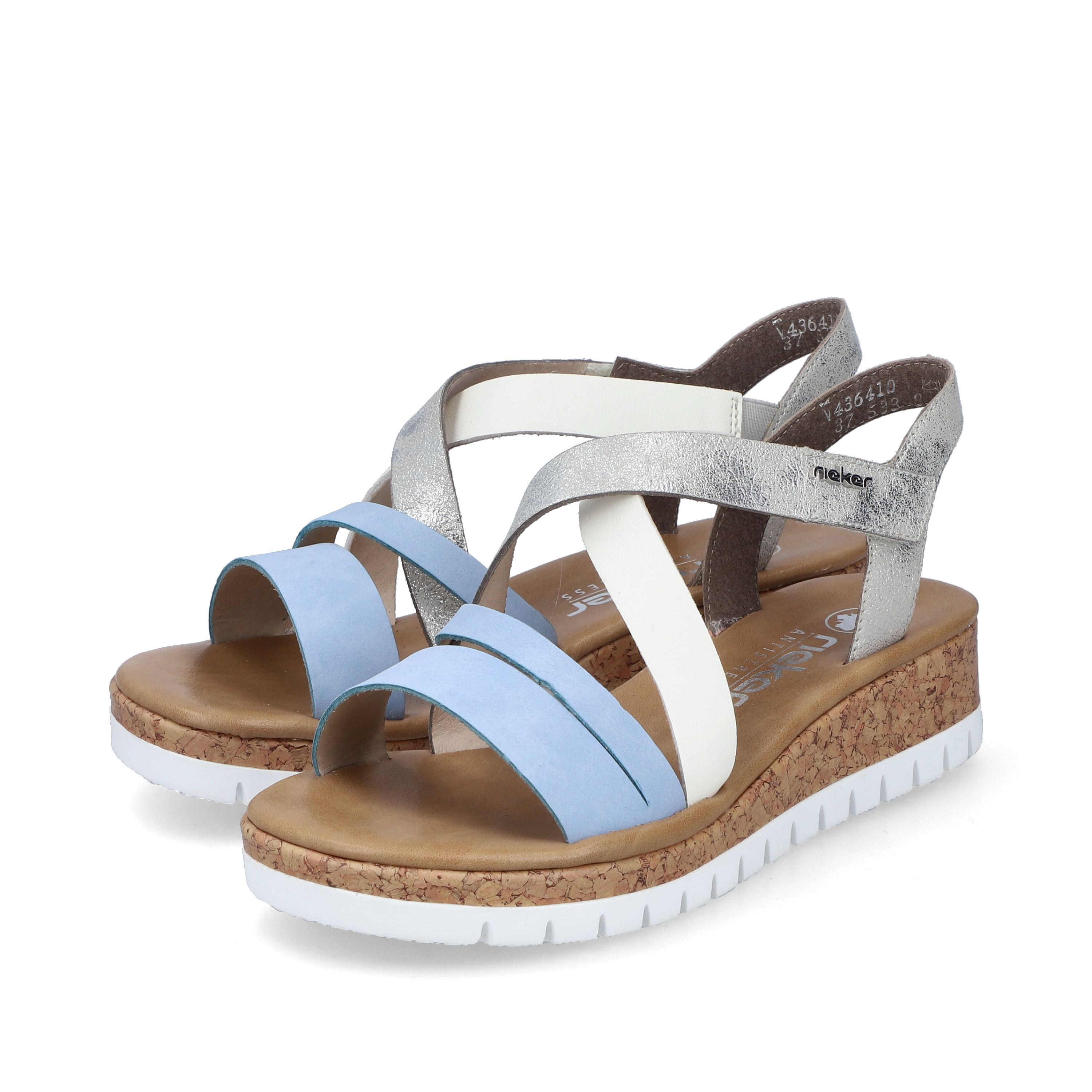 Rieker Damen Keilsandaletten pastellblau