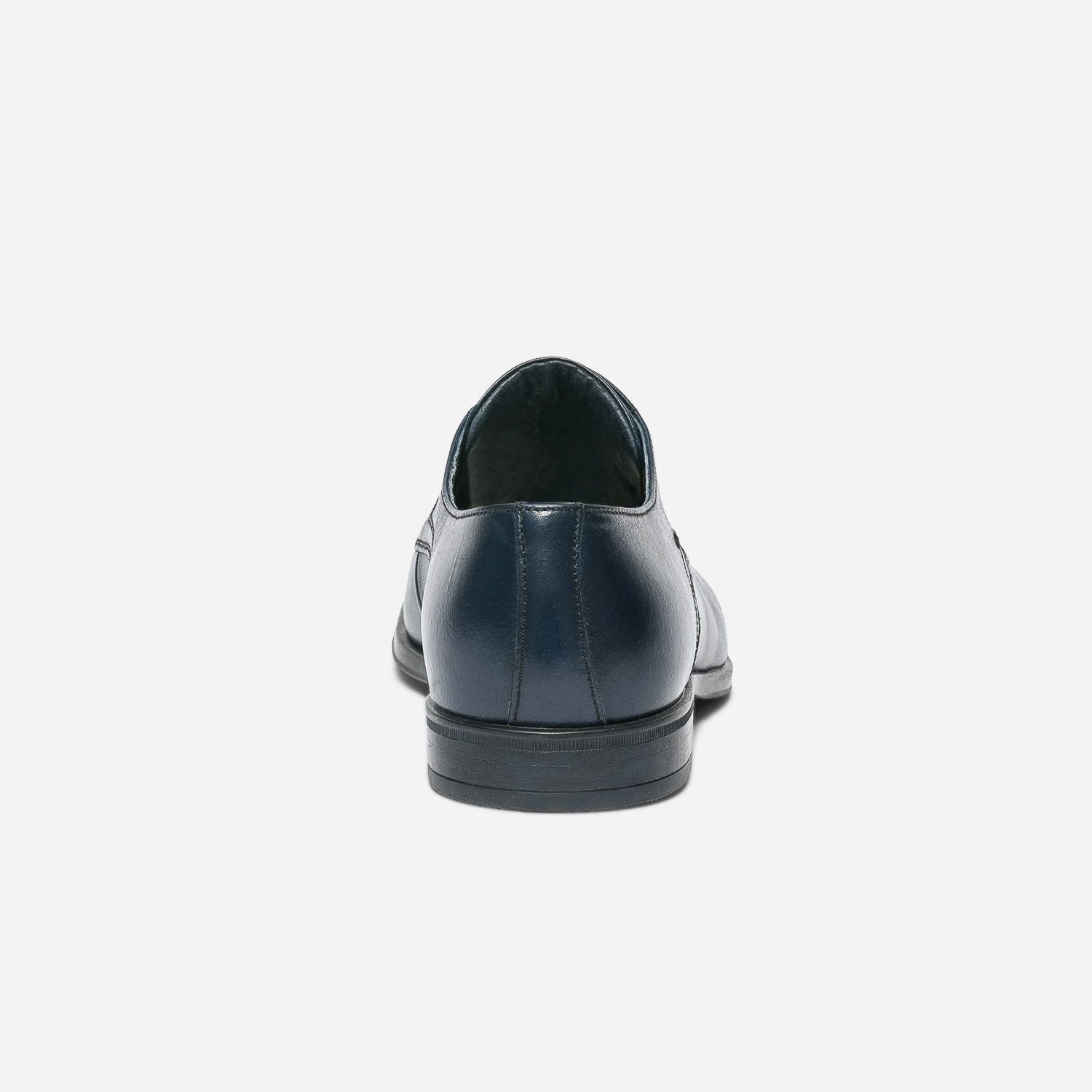 Derby marine en cuir à lacet noir