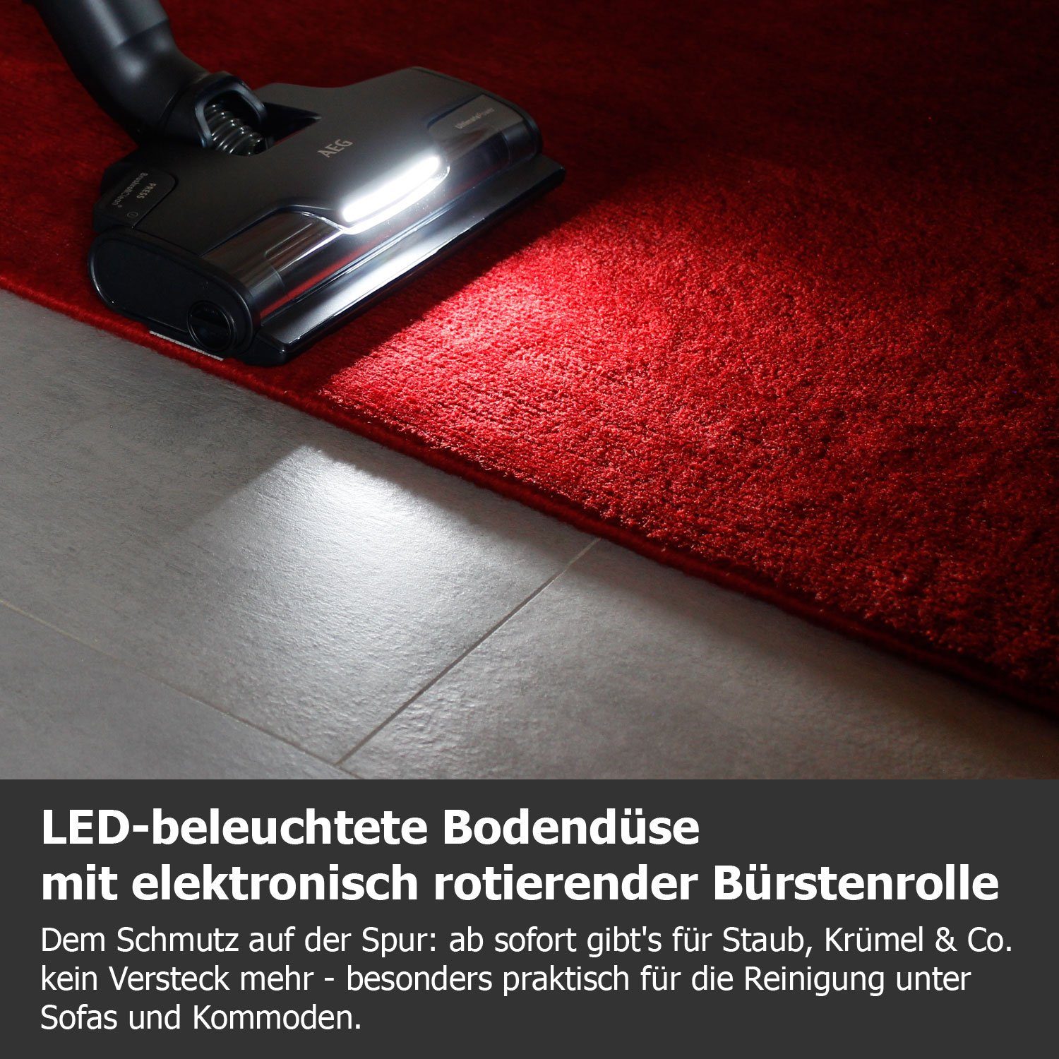 AEG Akku-Hand-und Stielstaubsauger Ultimate 8000 AP81UB25UG, beutellos, selbstreinigende Bürstrolle, LED-Licht, 3 Stufen & Auto-Modus