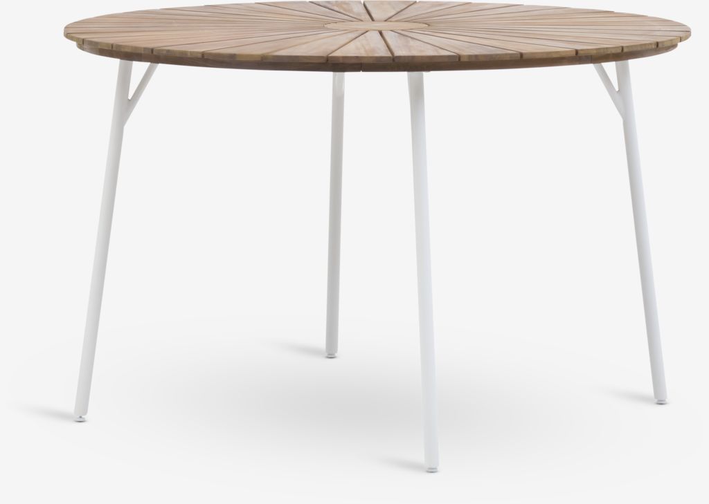 Mesa de jardim BASTRUP BASTRUP Ø120 Madeira/Branco