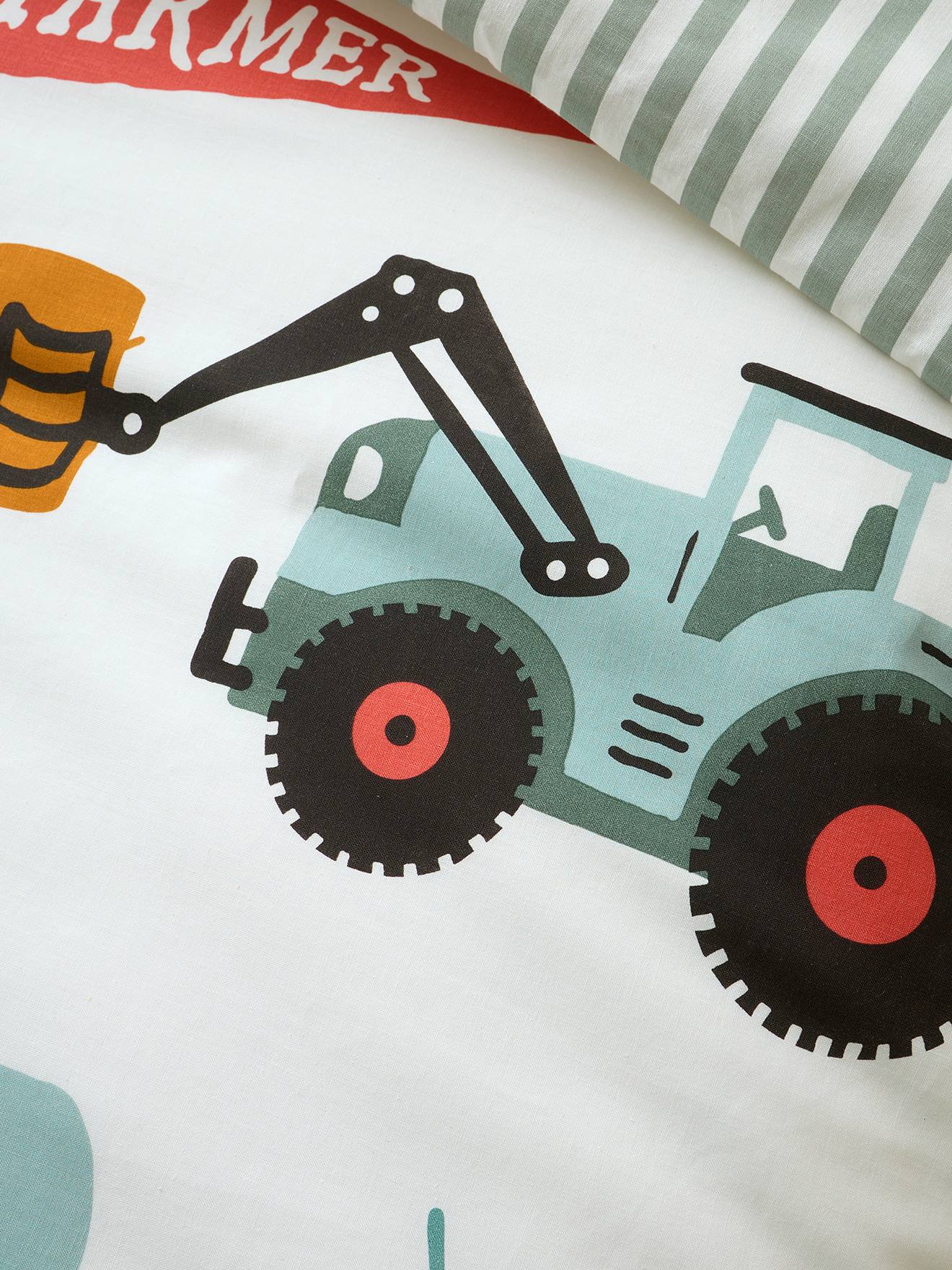 Vertbaudet Kinder Bettwäsche-Set ERNTEZEIT mit Recycling-Baumwolle - weiß bedruckt