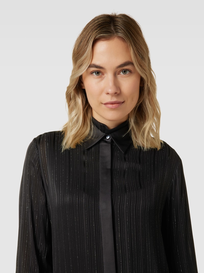 Bluse mit Umlegekragen Modell 'BARTHES' in black