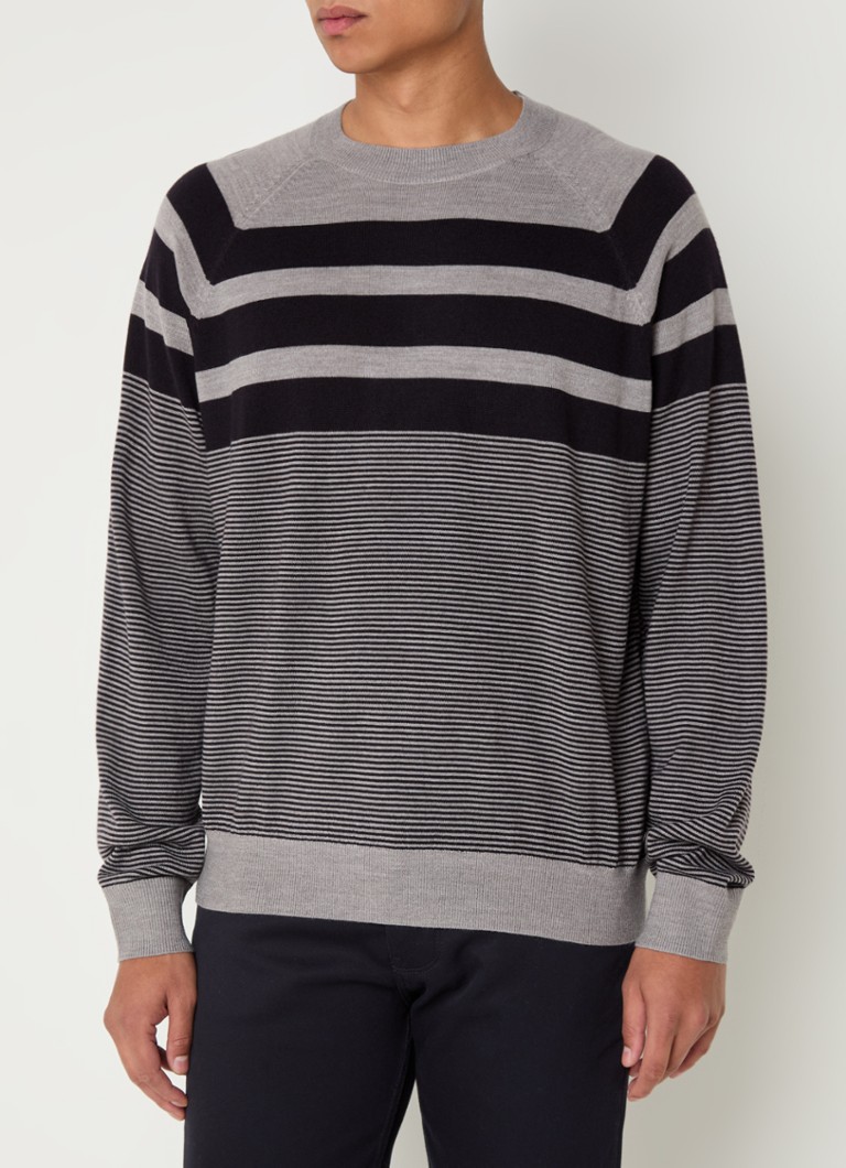 Armani Exchange Fine-knit pullover in merino wool blend with stripe print