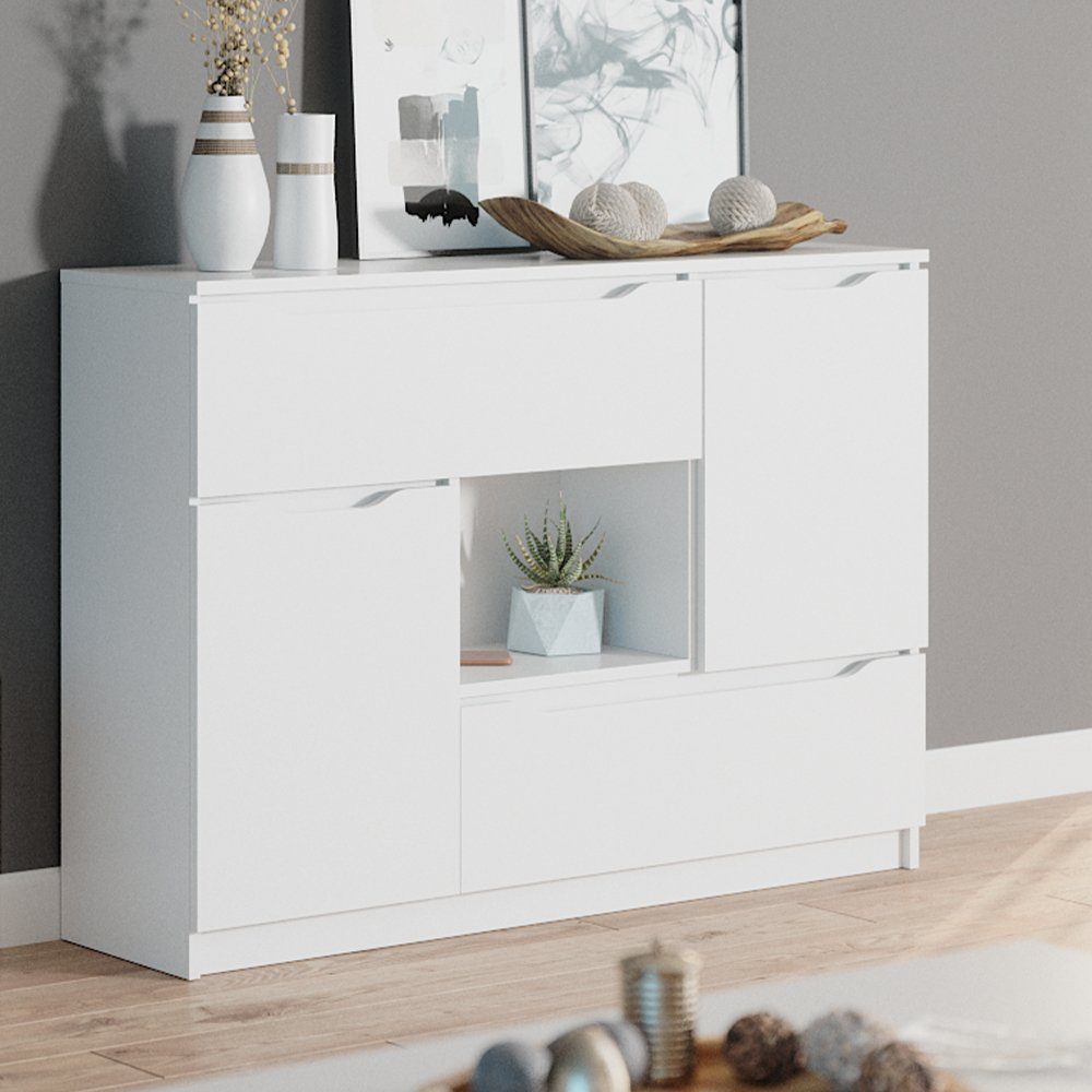 Vicco Sideboard Kommode Mehrzweckschrank RUBEN 120 cm Weiß