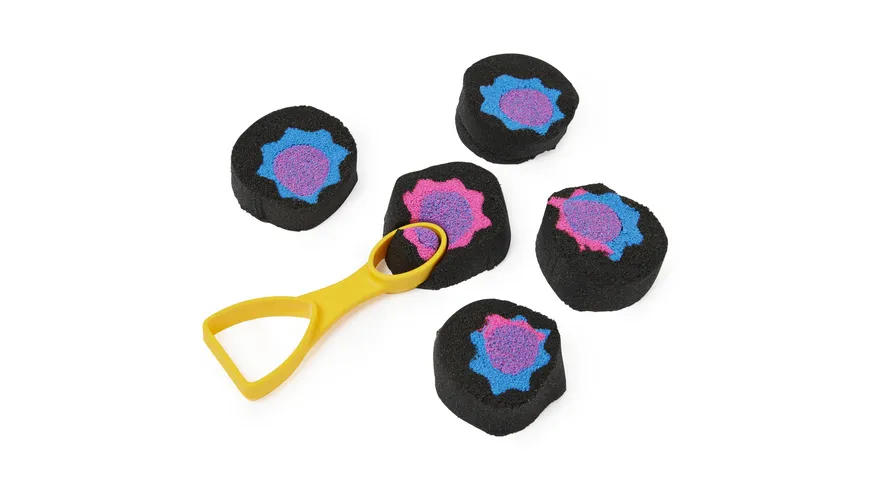 Spin Master - Kinetic Sand Slice n Surprise Set - mit 3 Sandfarben und 7 Werkzeugen für tolle Muster