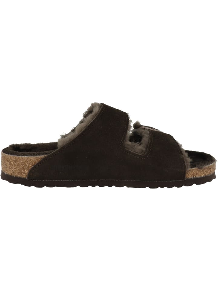 Birkenstock Clogs Arizona Lammfell Veloursleder normal in dunkelbraun günstig kaufen 36