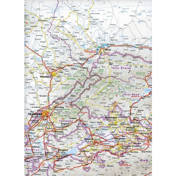 Reise Know-How Landkarte Zentralasien / Central Asia (1:1700.000) : Usbekistan, Kirgisistan, Turkmenistan und Tadschikistan - Straßenkarte