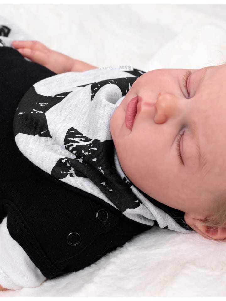 Baby Sweets 2tlg Set Strampler   Halstuch Lieblingsstücke Sterne in schwarz grau günstig kaufen 56