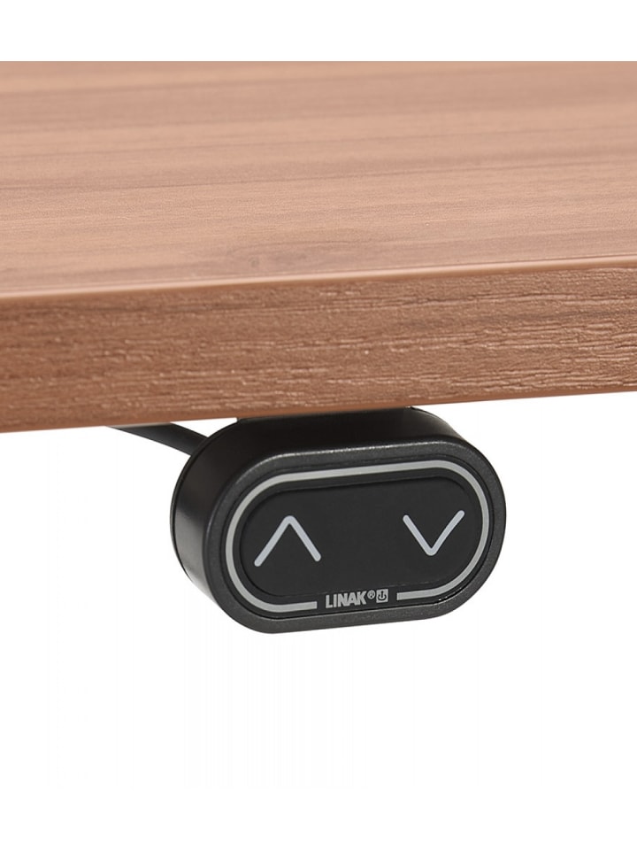 KADIMA DESIGN Elektrischer Sitz-Steh-Schreibtisch Holz Metall | Modern in Braun-Weiß günstig kaufen