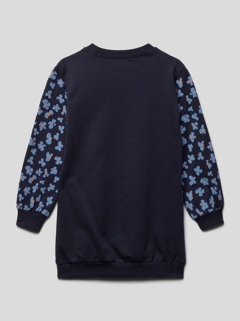 Kleid mit Motiv-Print in marineblau