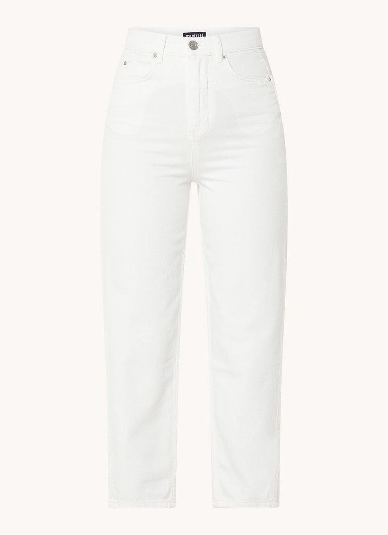 Calça jeans cropped de cintura alta e modelagem afunilada com lavagem colorida da Whistles