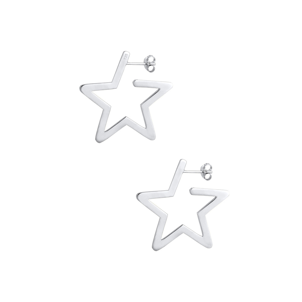 Elli Elli Boucles d'Oreilles Créoles Étoile Découpe Astro Symbole Trend Boucles d'Orei Boucles d'oreilles