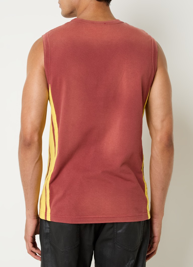 Diesel T-Bisco-Stripe tank top with flock logo print