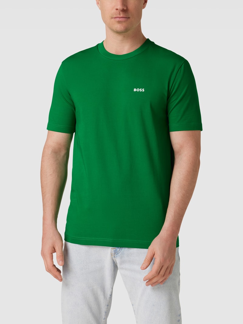 T-Shirt mit Label-Print in grasgrün
