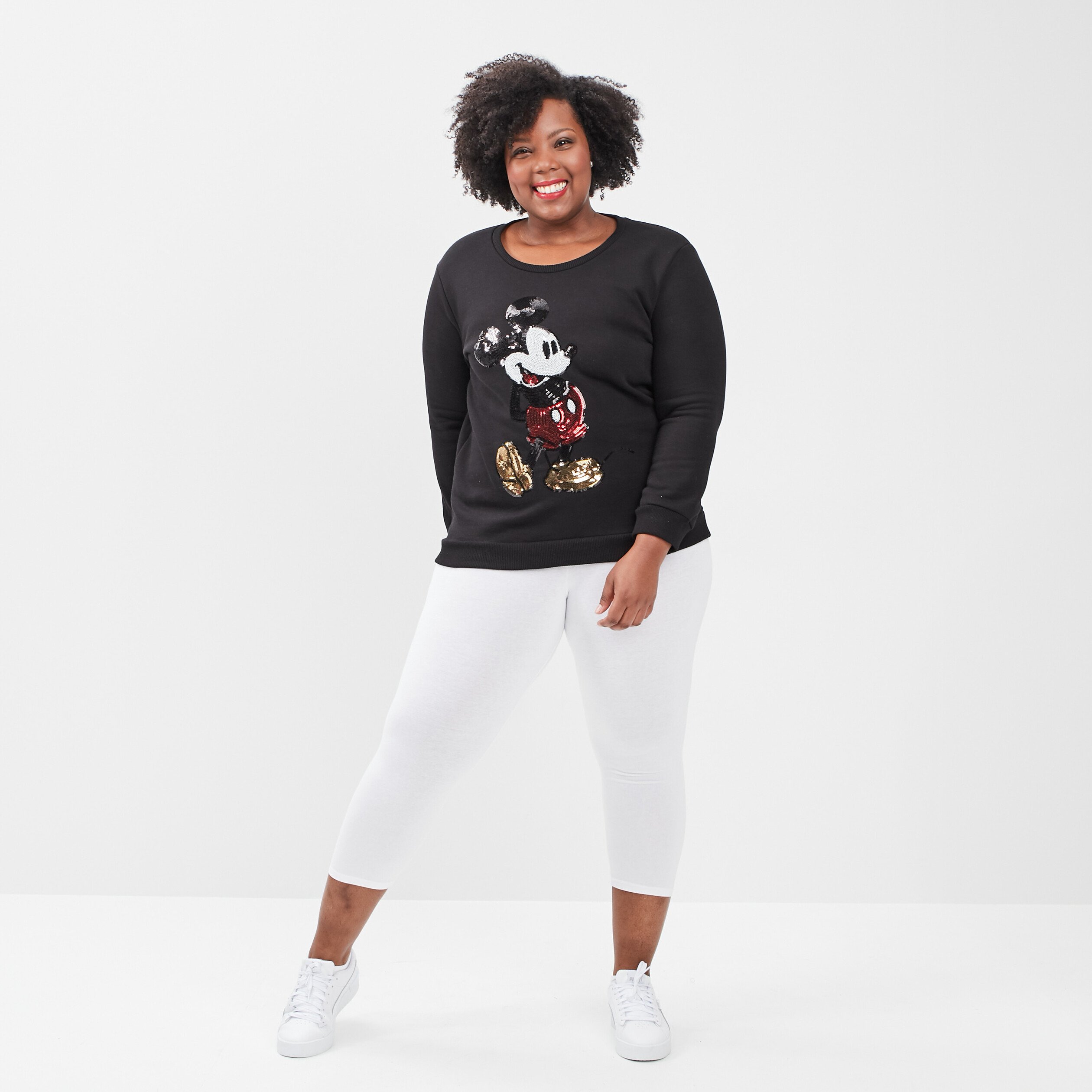 Leggings 7 8ème blanc femme grande taille | La Halle