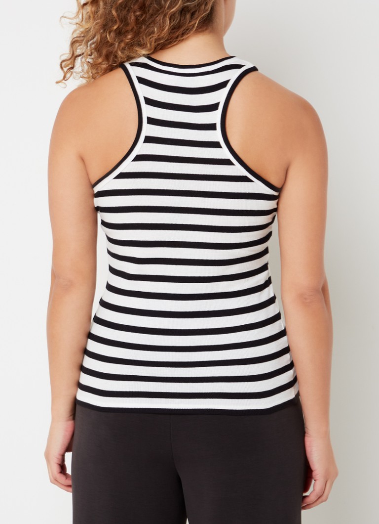 10DAYS  Tanktop met ribstructuur en streepprint