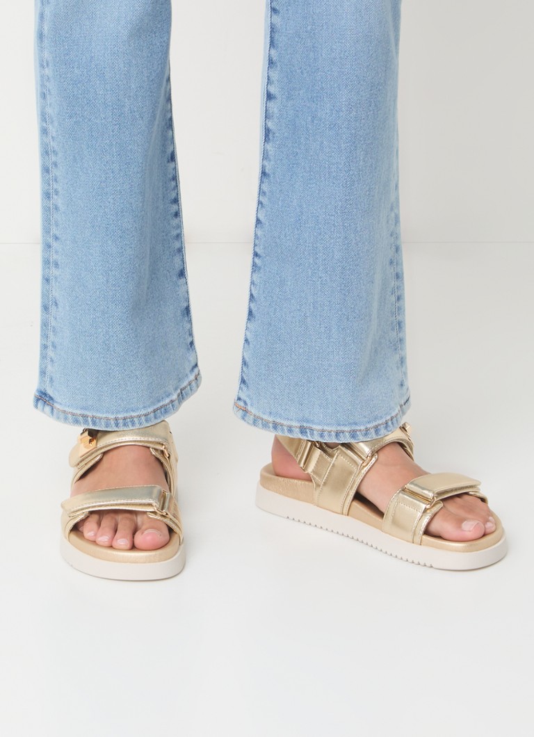 Sandale Steve Madden Mona din piele cu finisaj metalic