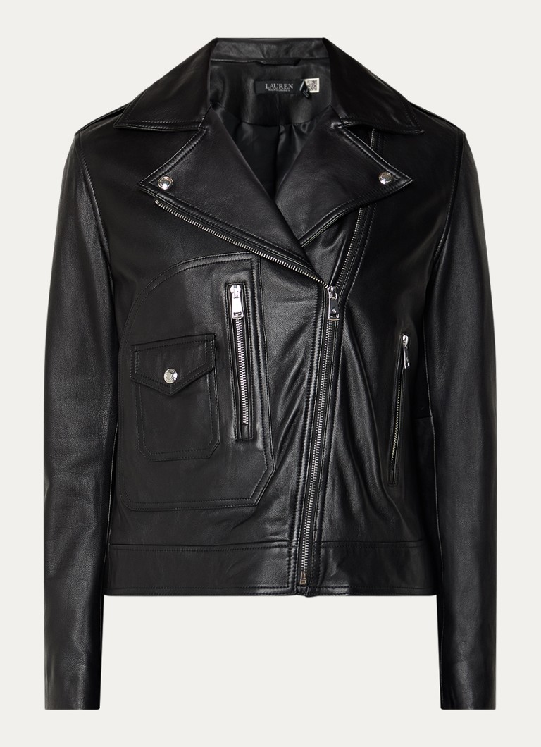 Ralph Lauren lambskin biker jacket with zip pockets