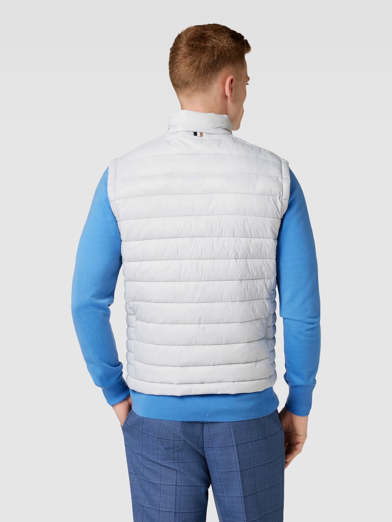 Steppweste mit Label-Detail Modell 'Calano' in hellgrau
