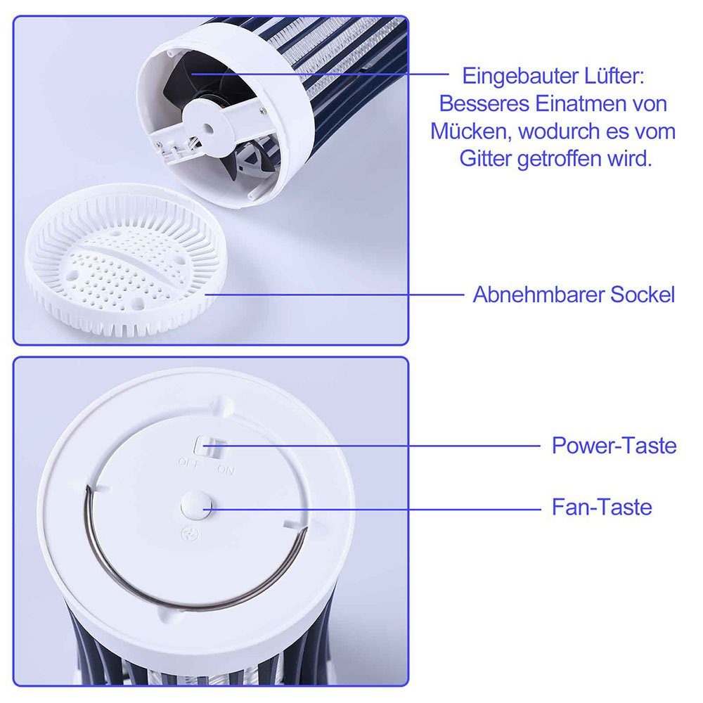 Rosnek Moskitonetz wiederaufladbar, für Haus Schlafzimmer Außenbereich (1 St), Elektrischer Käferzapper; mit Aufhängeschlaufe