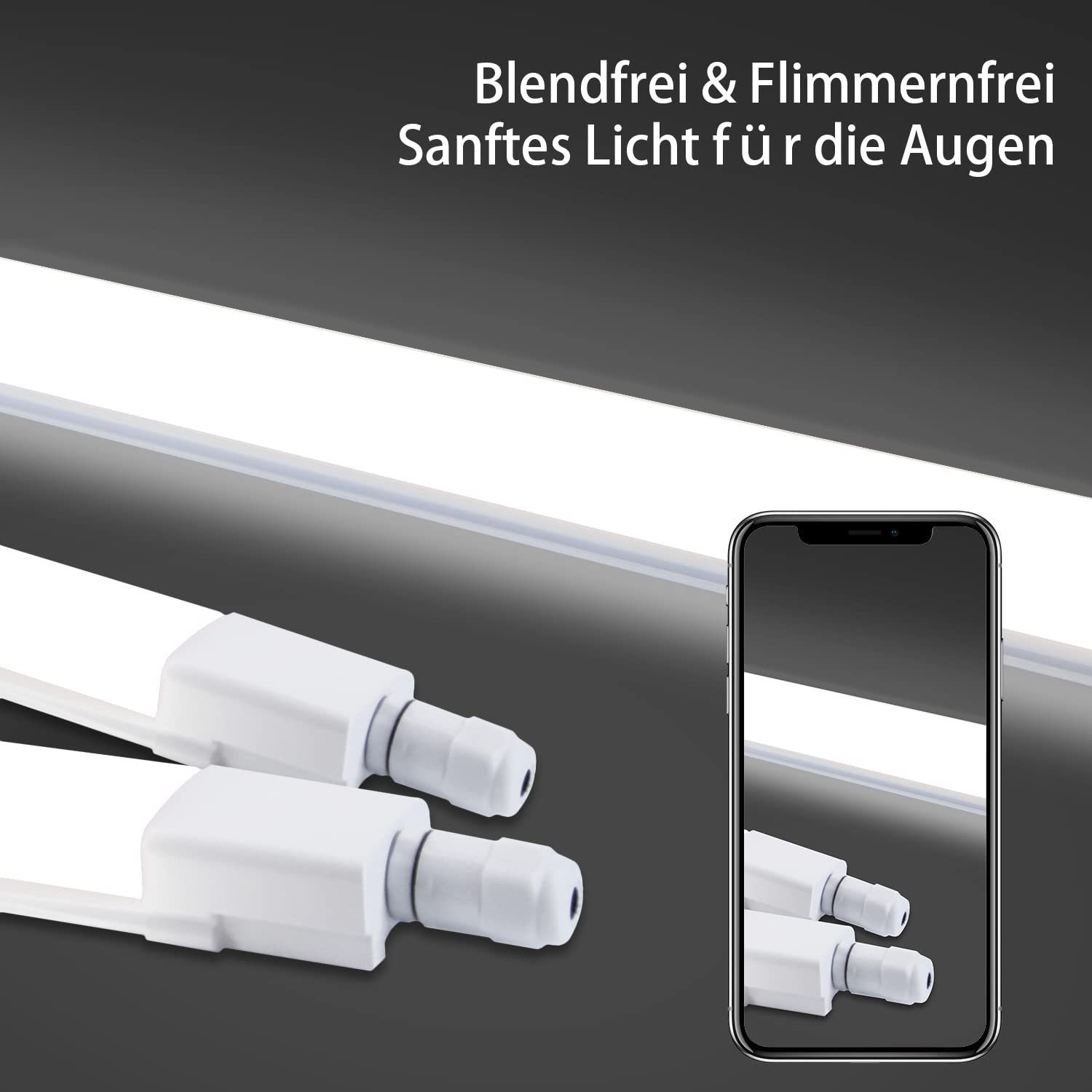 ZMH Deckenleuchte IP65 Wasserfest Leuchtstoffröhre 120cm, LED fest integriert, Kaltweiß